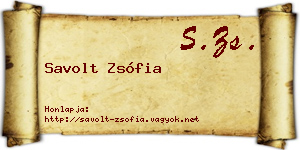 Savolt Zsófia névjegykártya